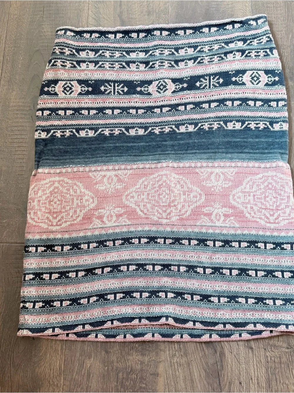 Ralph Lauren Geo-Motif Linen-Cotton Pencil Skirt | XL